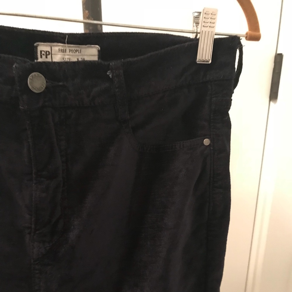 FREE PEOPLE velvet black pants